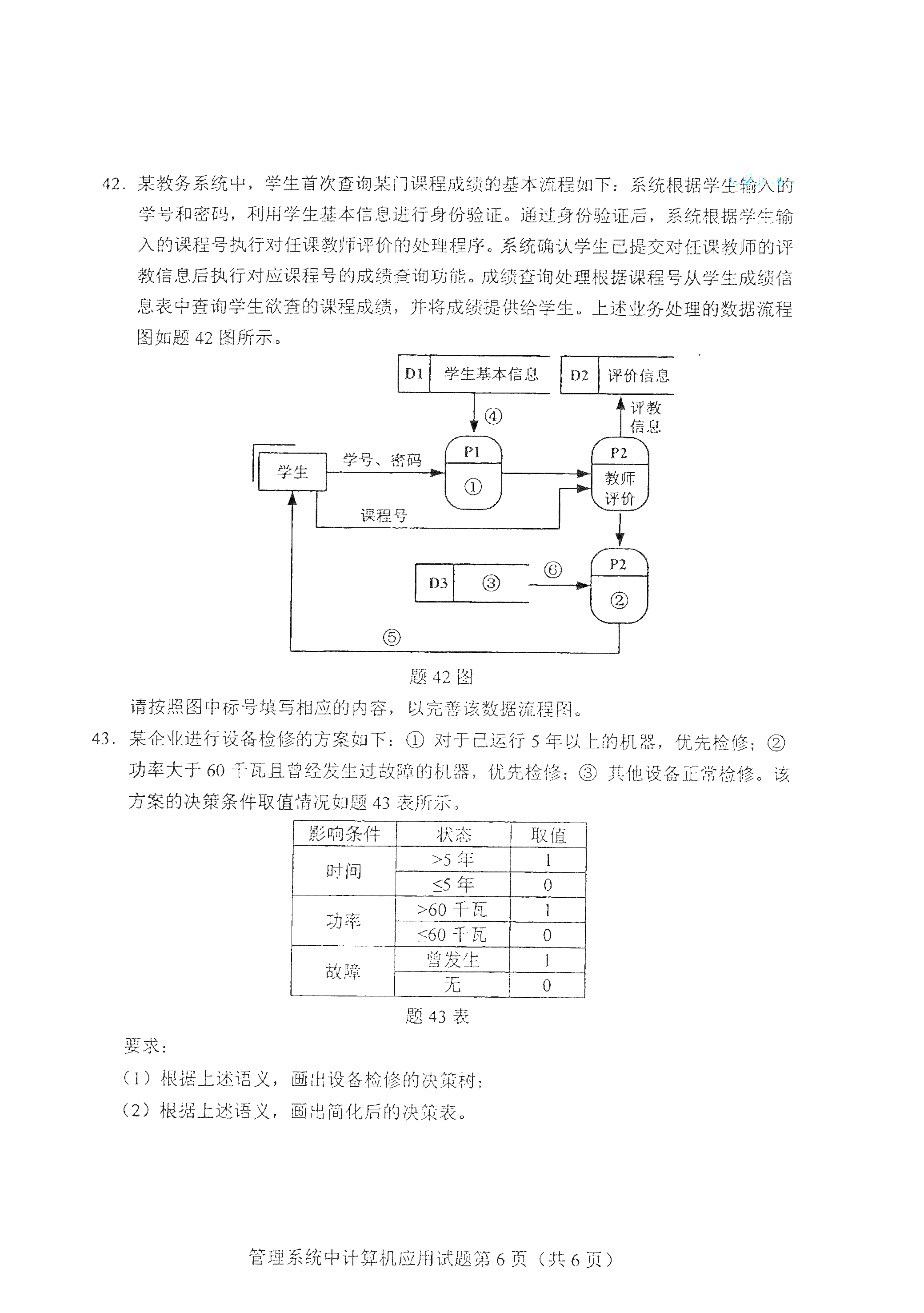 贵州00051管理系统中计算机应用真题试卷
